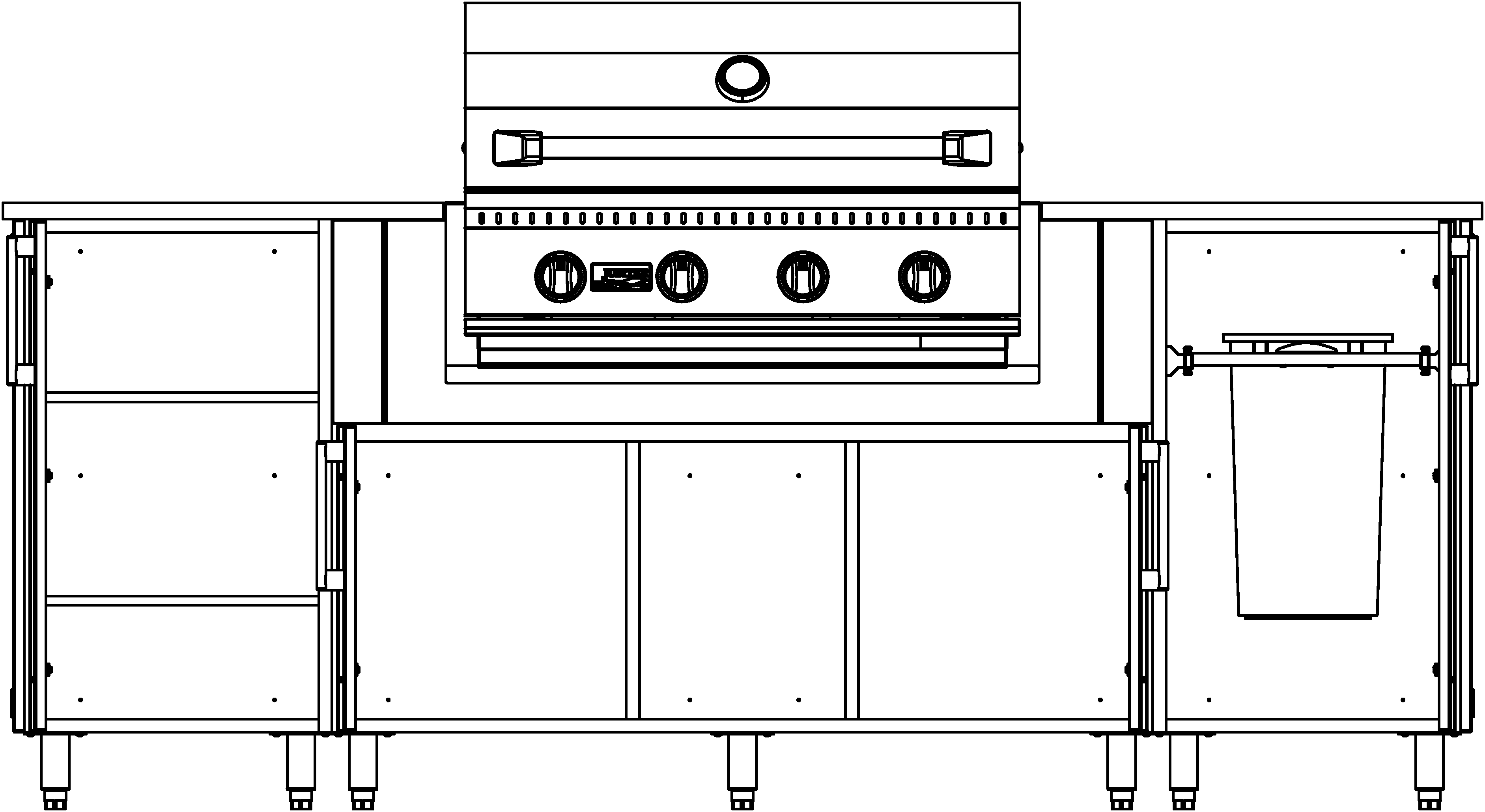 F865C - 86.5" Glacier Island - Grill Centered