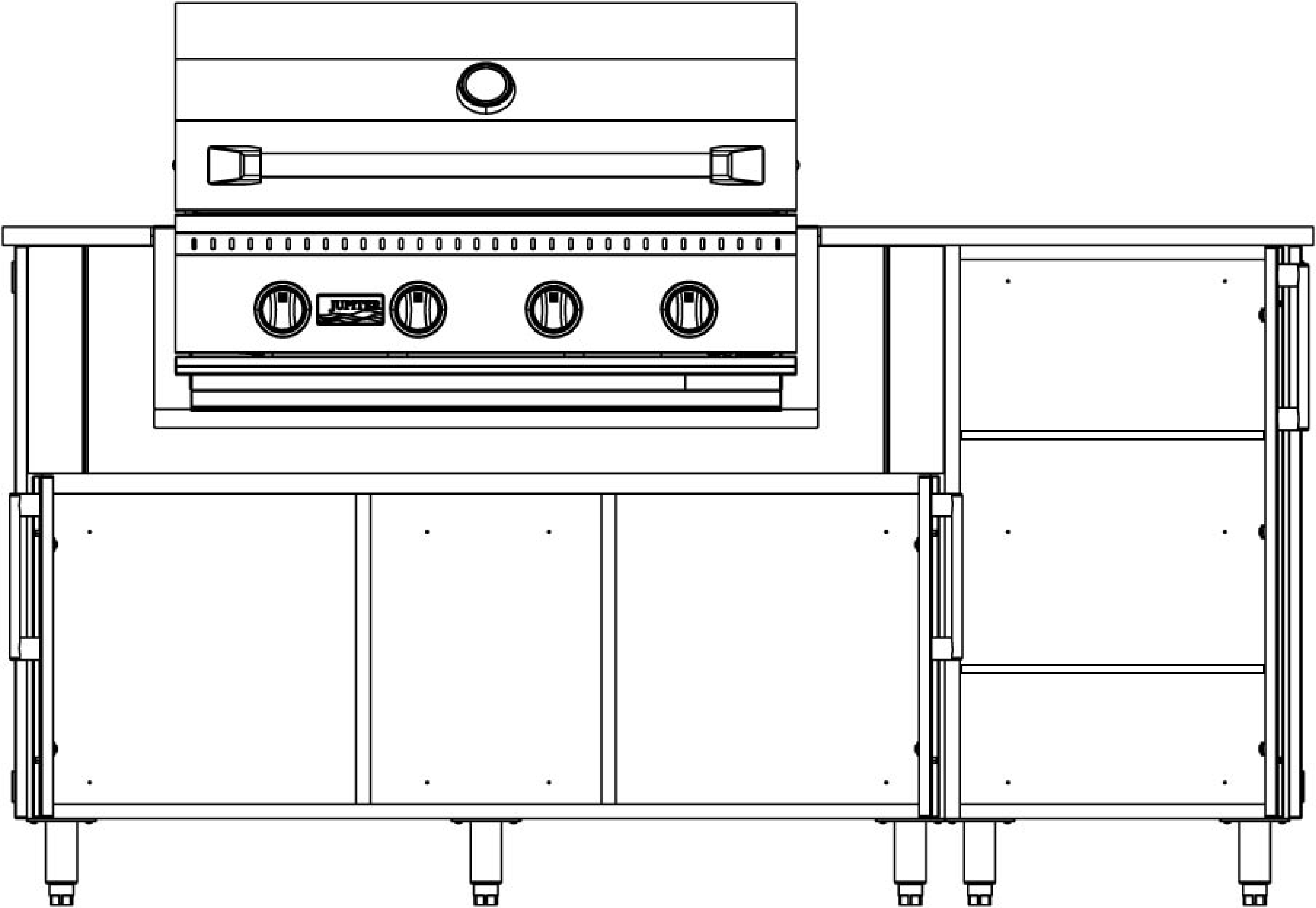 F685L - 68.5" Glacier Island, Grill Left