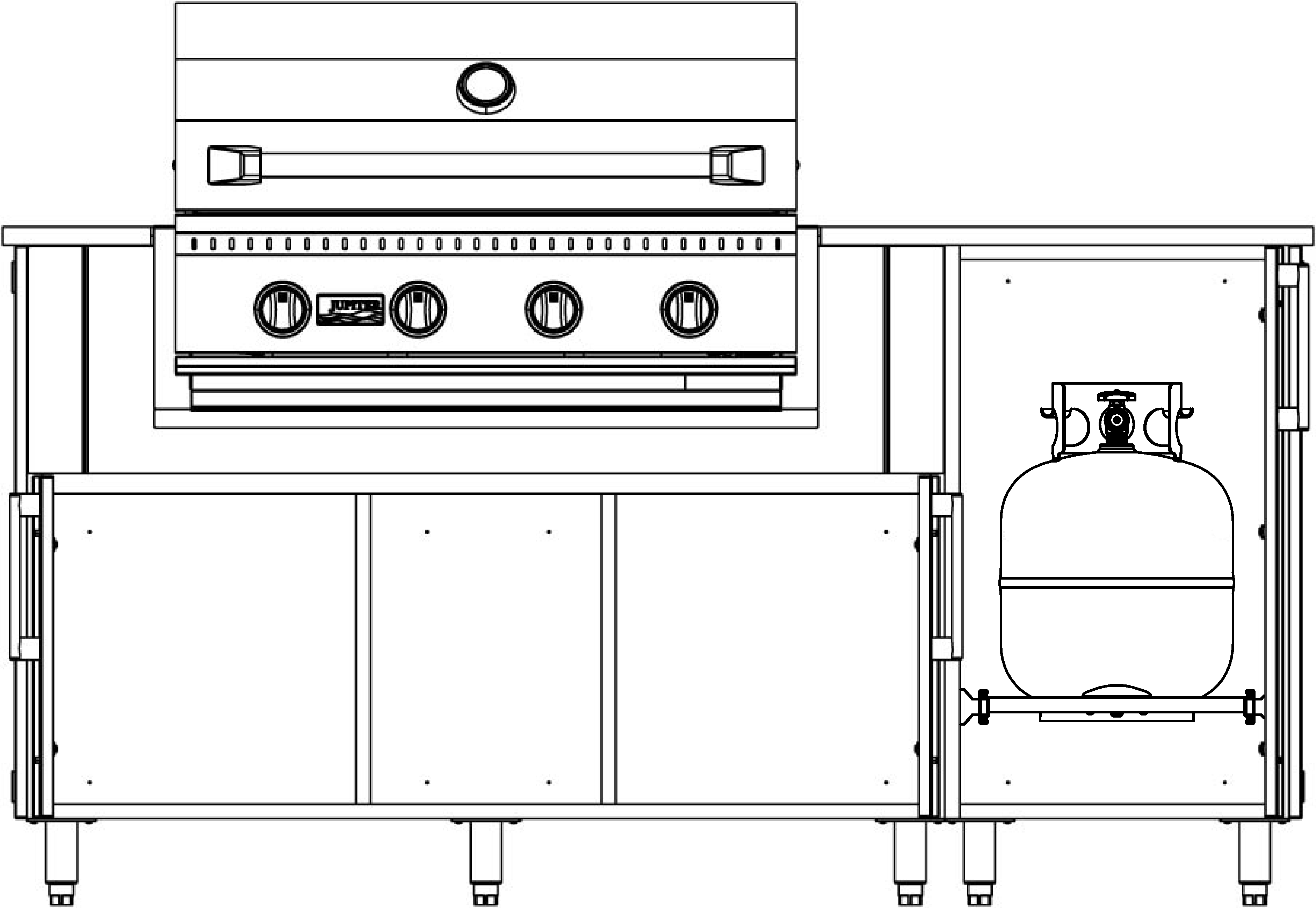 F685LPP - 68.5" Glacier Island, Grill Left with Propane Pull-Out