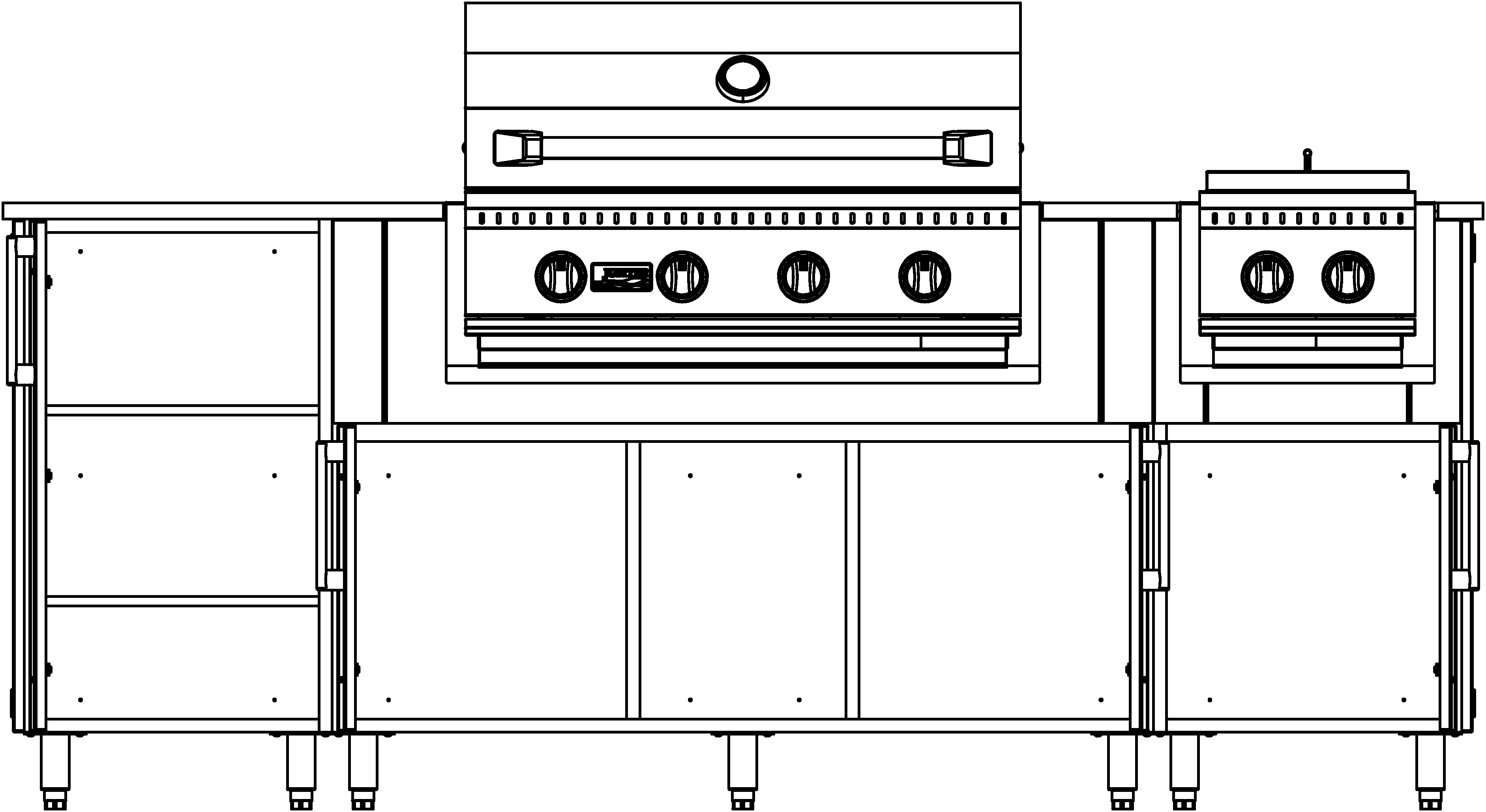 F865CBR - 86.5" Glacier Island - Grill Center, Burner Right